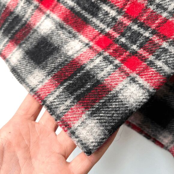 VTG 90s Eddie Bauer Red Black Plaid Wool Wrap Skirt SZ 8 Lined Kilt Style - Picture 5 of 7